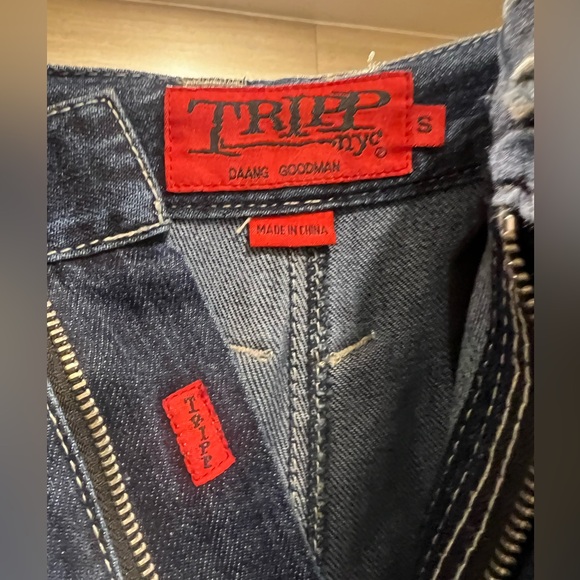 Tripp NYC Unisex Blue Denim Darkstreet Pants Sz S - Picture 5 of 5
